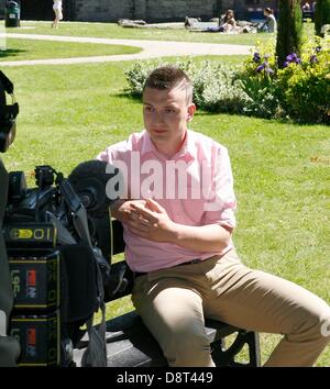 Stafford, UK. 4th June 2013. Georgia Williams murder. Friends of Georgia Williams,  Ben Hicks, 20 from Telford at Stafford Crown Court where Jamie Reynolds, appeared via video link charged with killing teenager Georgia Williams. Credit:  paul talbot/Alamy Live News Stock Photo