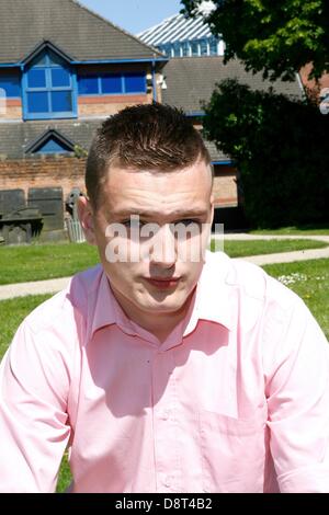 Stafford, UK. 4th June 2013. Georgia Williams murder. Friends of Georgia Williams,  Ben Hicks, 20 from Telford at Stafford Crown Court where Jamie Reynolds, appeared via video link charged with killing teenager Georgia Williams. Credit:  paul talbot/Alamy Live News Stock Photo