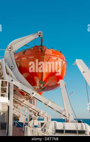 Lifeboat on a cruise ship Stock Photo