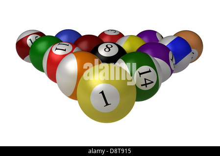 billiard balls isolated on white background Stock Photo