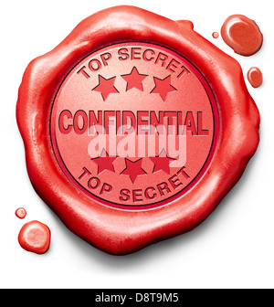 confidential top secret classified information red label icon or stamp Stock Photo