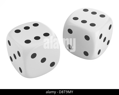 two dice isolated on white background Stock Photo