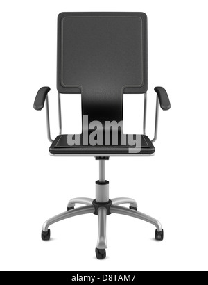 Black leather office chair isolated on white background Stock Photo - Alamy