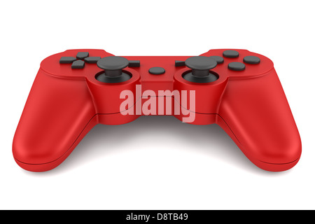 red gamepad isolated on white background Stock Photo