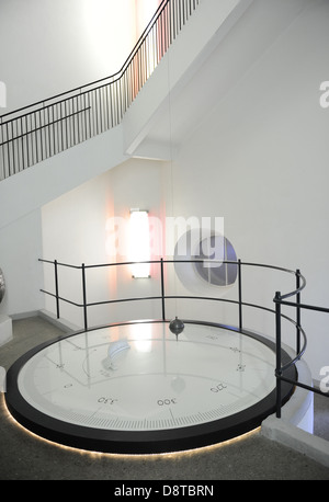 Foucault Pendulum. Experiment to demostrate the rotation of the Earth. Deutches Museum. Munich. Germany. Stock Photo