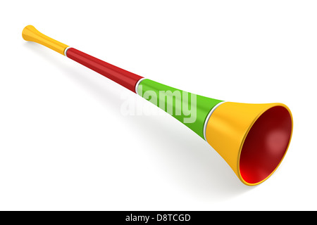 multicolored party horn isolated on white Stock Photo