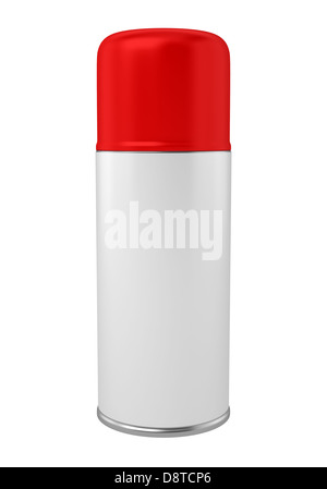 red spray can isolated on white background Stock Photo