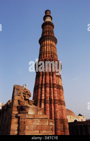 The Qutub Minar in Delhi is the tallest Minaret in India Stock Photo