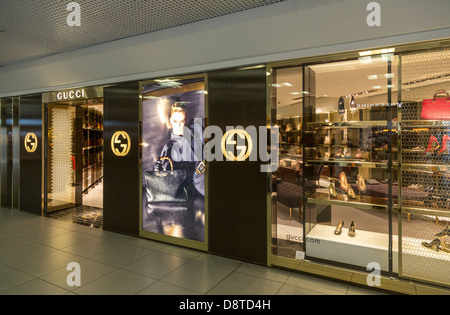 Gucci shop Fiumicino Airport, Rome, Italy Stock Photo