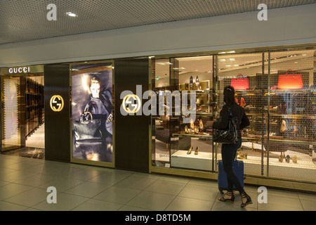 Gucci shop Fiumicino Airport, Rome, Italy Stock Photo