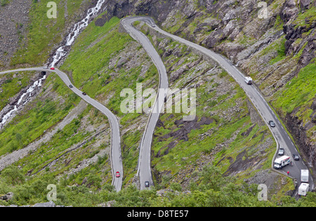 Curvy road, Trollstigen, Norway. Stock Photo