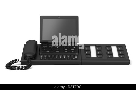 modern office desk phone isolated on white Stock Photo