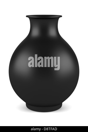 black ceramic vase isolated on white background Stock Photo - Alamy
