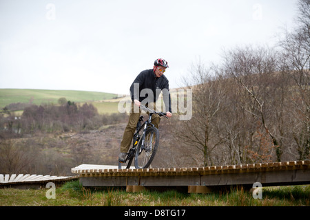 Mountain Biking in the Afan Valley, South Wales Stock Photo