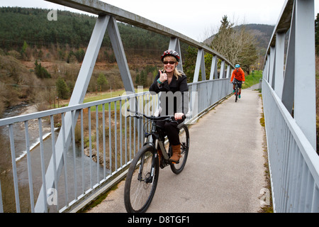 Mountain Biking in the Afan Valley, South Wales Stock Photo