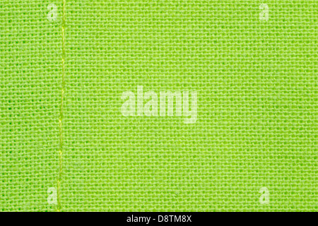 green fabric background or grid pattern woven texture Stock Photo