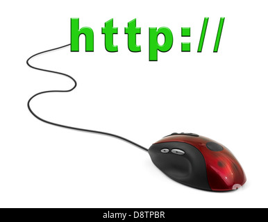 Computer mouse and word http Stock Photo