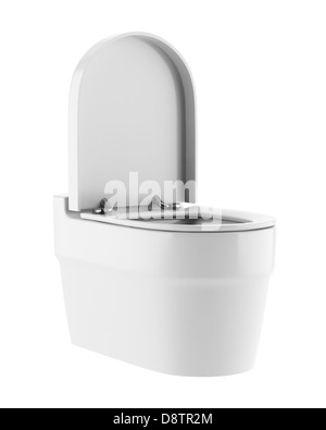 single modern toilet bowl isolated on white Stock Photo