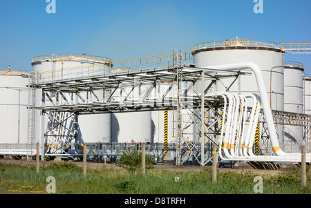 Vopak bulk liquid storage tanks at Seal Sands terminal at the mouth of the river Tees, Seal Sands, Middlesbrough, Teesside, UK Stock Photo