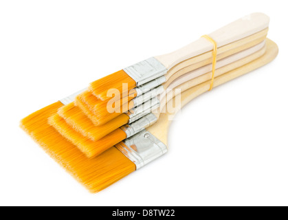 Flat Synthetic Paint Brush Set Isolated White Background Stock Photo Stock  Photo by ©Goarik-Anna 654829654