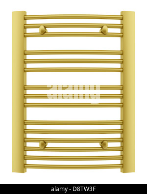 golden bathroom towel rail isolated on white Stock Photo