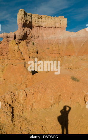 Shadow of photographer in Bryce Canyon, Utah Stock Photo