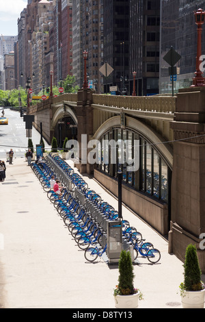 Citibike Docking Station for NYC Bike Share, USA Stock Photo