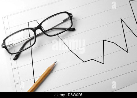Financial graphs Stock Photo