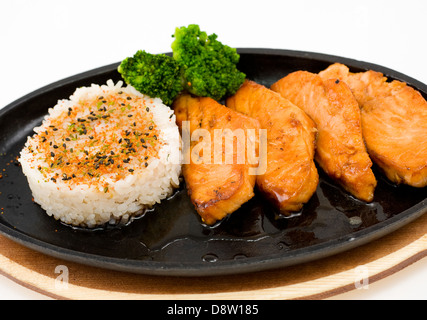 fried salmon Stock Photo