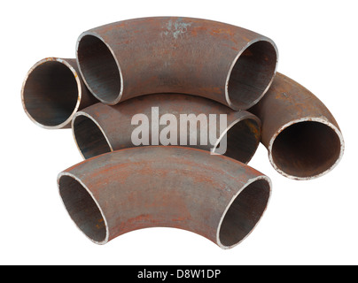 steel pipe bends Stock Photo