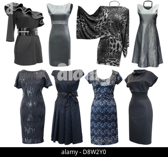 black and grey dresses set Stock Photo