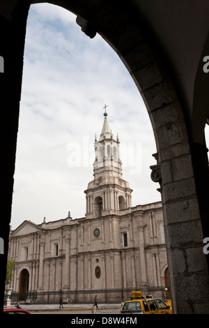 Plaza de Armas, Cathedral, Arequipa, Peru Stock Photo