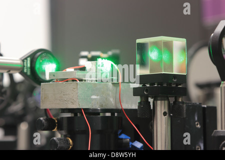 laser scientific optical system for research on crystals properties Stock Photo