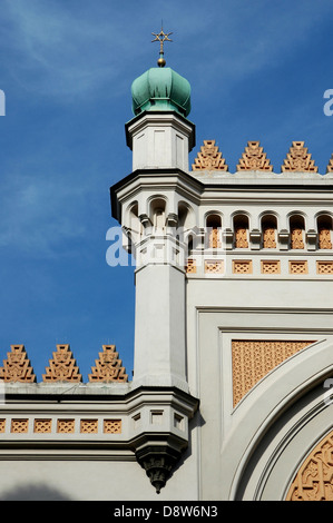 Pseudo Moorish architecture style of the Spanish Synagogue Josefov district Jewish quarter Prague Czech Republic Stock Photo