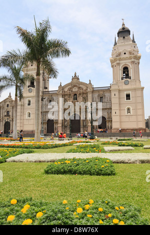 Cathedral, Plaza de Armas, Lima, Peru Stock Photo