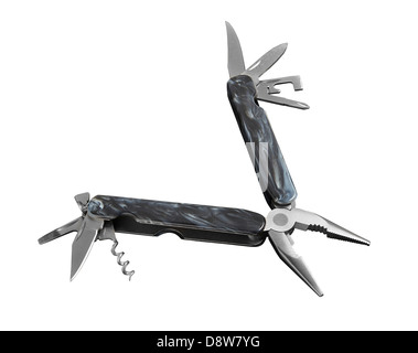 Pliers with multipurpose tools.isolated on white Stock Photo