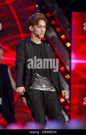 Boy group EXO attended Youth Music Festival in Seoul, South Korea on Saturday June 01, 2013. Stock Photo