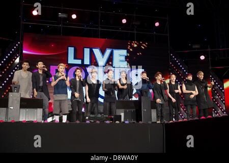 Boy group EXO attended Youth Music Festival in Seoul, South Korea on Saturday June 01, 2013. Stock Photo