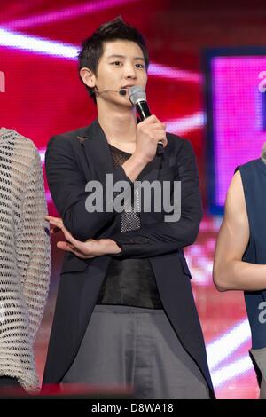 Boy group EXO attended Youth Music Festival in Seoul, South Korea on Saturday June 01, 2013. Stock Photo