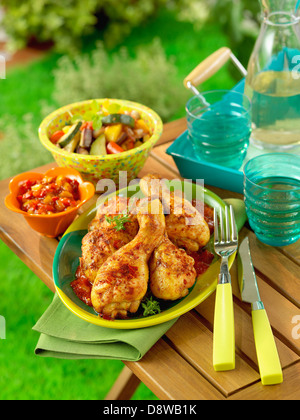 Grilled chicken with paprika Stock Photo