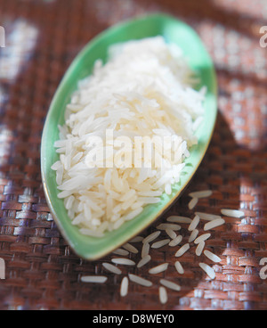 Small dish of uncooked basmati rice Stock Photo