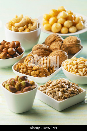 Composition with dried fruit, dried vegetables and seeds Stock Photo