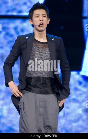 Boy group EXO attended Youth Music Festival in Seoul, South Korea on Saturday June 01, 2013. Stock Photo