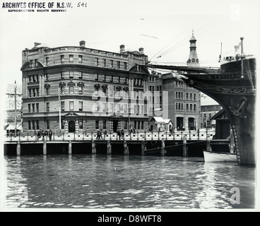 West side of Circular Quay showing the bow of the Empire, Sydney (NSW) Stock Photo