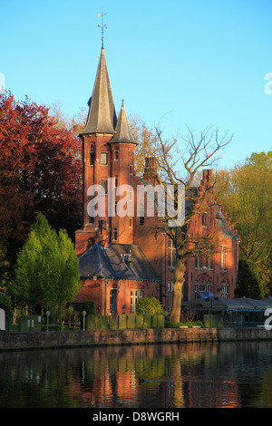 Belgium, Bruges, Minnewater, Lake of Love, Stock Photo