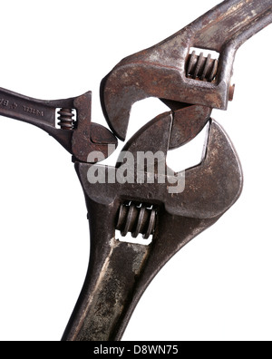 Spanners on a White Background. Stock Photo