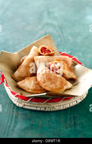 Panzerotti : Italian tomato pies Stock Photo