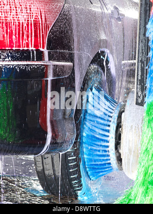 car wash motor vehicle brush clean exterior Stock Photo