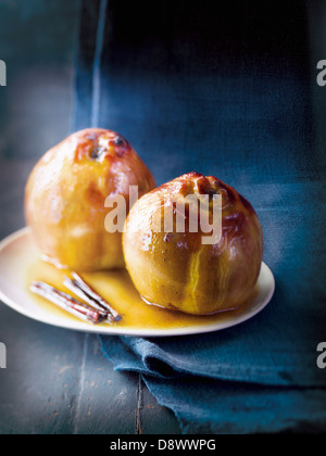 Baked quince with cinnamon Stock Photo