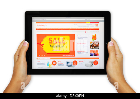 Sainsbury's online store website on iPad Stock Photo